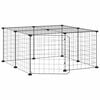 vidaXL 12-Panel Pet Cage with Door Black 70x70x35 cm Steel