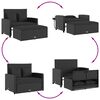 vidaXL Garden Sofa with Cushions 2-Seater Black Poly Rattan