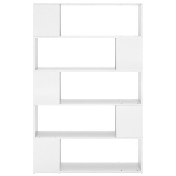 vidaXL Book Cabinet Room Divider High Gloss White Engineered Wood