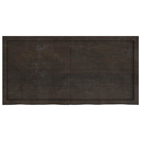 vidaXL Bathroom Countertop Dark Brown 120x60x(2-6) cm Treated Solid Wood