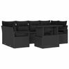vidaXL Garden Sofa Set 7 pcs Black Poly rattan