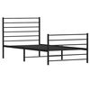 vidaXL Metal Bed Frame without Mattress with Footboard Black 107x203cm