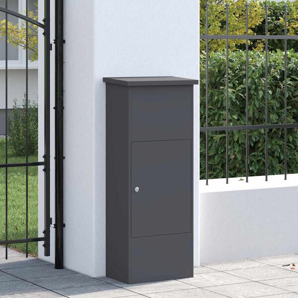 vidaXL Parcel Drop Box with Door Anthracite 44.5 x 29 x 110.5 cm Steel