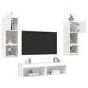 vidaXL 6 Piece TV Wall Units with LED White Engineered Wood