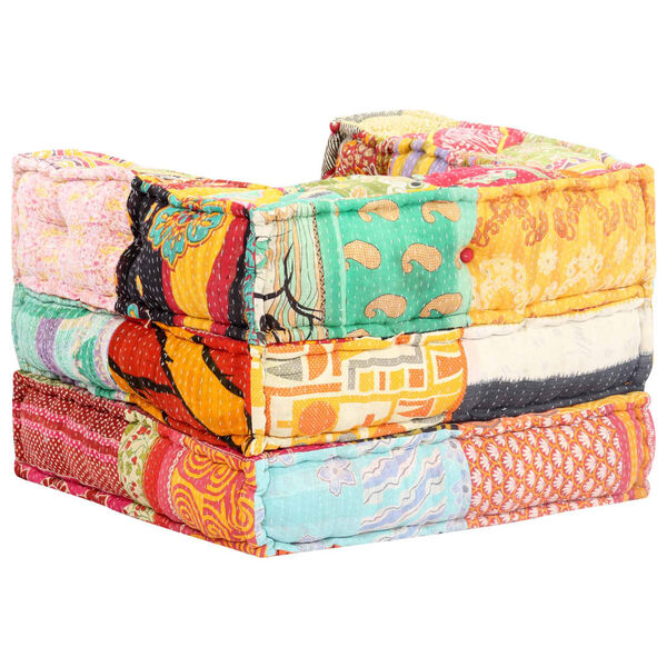 vidaXL Modular Pouffe Patchwork Fabric