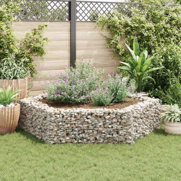 vidaXL Hexagonal Gabion Raised Bed 200x173x40 cm