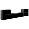 vidaXL 5 Piece TV Cabinet Set High Gloss Grey Engineered Wood