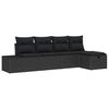vidaXL Garden Sofa Set 5 pcs Black Poly Rattan