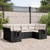 vidaXL 6 Piece Garden Sofa Set with Cushions Black Poly Rattan