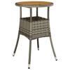 vidaXL Garden Table | Grey | Poly rattan, powder-coated steel, solid acacia wood