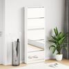 vidaXL Shoe Cabinet 5-Layer Mirror White 63x17x169.5 cm