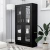 vidaXL Vitrine Cabinet Black 82,5x30,5x150 cm Engineered Wood