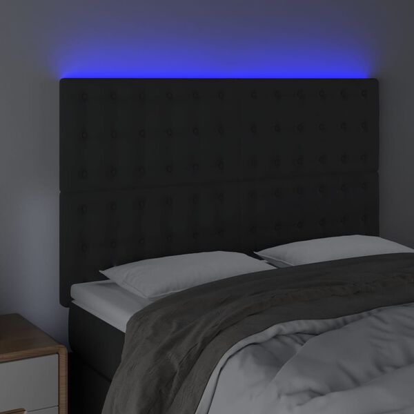 vidaXL LED Headboard Black 144 cm Velvet