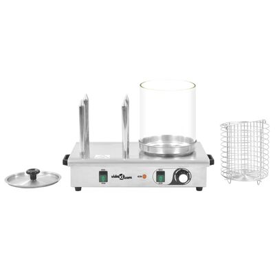 vidaXL Hot Dog Warmer with 4 Rods Stainless Steel 550 W
