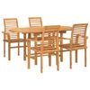 vidaXL Garden Dining Set 5 pcs Brown Solid Teak Wood