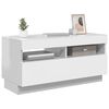 vidaXL TV Cabinet with LED Lights High Gloss White 80x35x40 cm