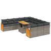 vidaXL 11 Piece Garden Sofa Set with Cushions Grey Poly Rattan