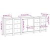 vidaXL Sideboard 230x35x80 cm Solid Wood Pine