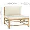 vidaXL 8 Piece Garden Lounge Set with Cream White Cushions Bamboo