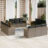 vidaXL 12 Piece Garden Sofa Set with Cushions Grey Poly Rattan