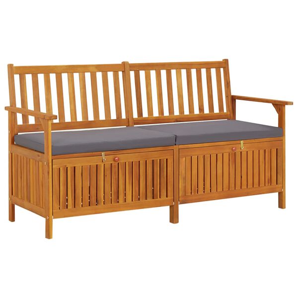 vidaXL Storage Bench with Cushion 148 cm Solid Wood Acacia