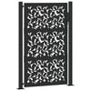 vidaXL Garden Gate Black 100x150 cm Steel Leaf Design
