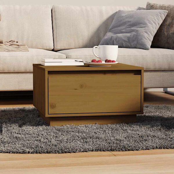 vidaXL Coffee Table Honey Brown 55x56x32 cm Solid Wood Pine