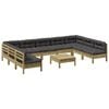 vidaXL 10 Piece Garden Sofa Set with Cushions Impregnated Wood Pine