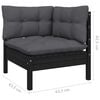 vidaXL 13 Piece Garden Lounge Set with Cushions Black Solid Pinewood