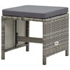 vidaXL 5 Piece Outdoor Dining Set with Cushions Poly Rattan Grey