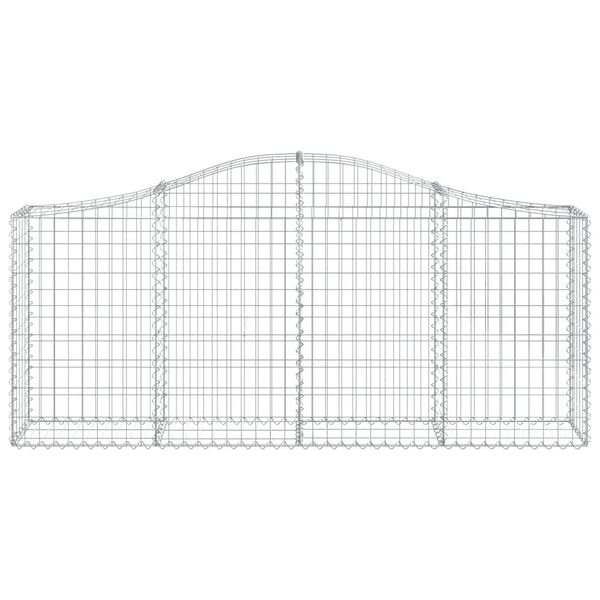 vidaXL Arched Gabion Baskets 8 pcs 200x30x80/100 cm Galvanised Iron