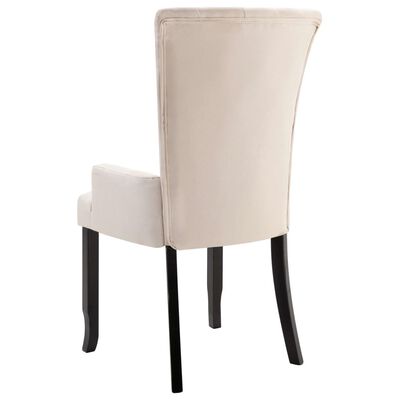 vidaXL Dining Chairs with Armrests 4 pcs Beige Fabric