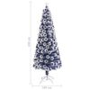 vidaXL Artificial Pre-lit Christmas Tree White&Blue 240 cm Fibre Optic