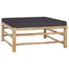 vidaXL 7 Piece Garden Lounge Set with Dark Grey Cushions Bamboo