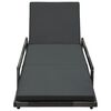 vidaXL Sun Lounger with Cushion Poly Rattan Grey