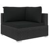 vidaXL 4 Piece Garden Lounge Set with Cushions Poly Rattan Black