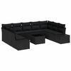 vidaXL Garden Sofa Set with Cushion 10 pcs Black Poly Rattan