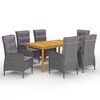 vidaXL 7 Piece Garden Dining Set Grey