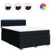 vidaXL Box Spring Bed with Mattress Black Double Fabric