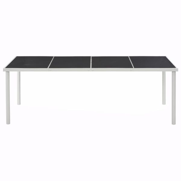 vidaXL Garden Table Black 220x90x74.5 cm Steel