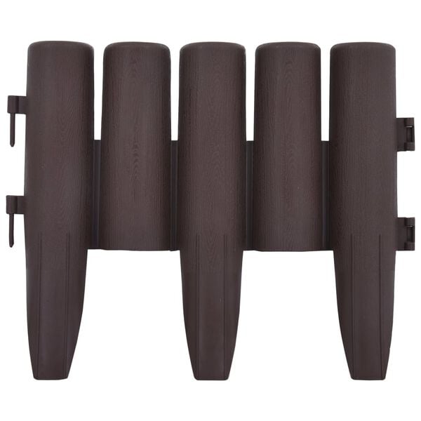 vidaXL Lawn Edgings 36 pcs Brown 10 m PP