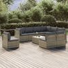 vidaXL 10 Piece Garden Lounge Set with Cushions Grey Poly Rattan