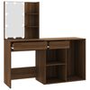 vidaXL LED Dressing Table with Cabinet Brown Oak Engineered Wood