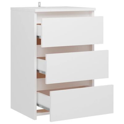 vidaXL Bed Cabinet White 40x35x62.5 cm Engineered Wood