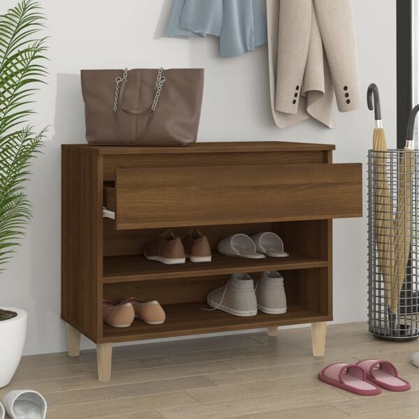 vidaXL Shoe Cabinet Brown Oak 70x36x60 cm Engineered Wood