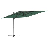 vidaXL Cantilever Umbrella with Aluminium Pole Green 400x300 cm