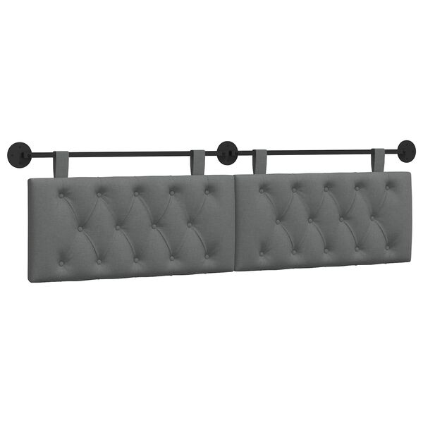 vidaXL Hanging Headboard Wall-mounted Dark Grey 190 x 55 x 7 cm Fabric
