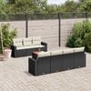 vidaXL 8 Piece Garden Sofa Set with Cushions Black Poly Rattan