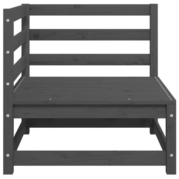 vidaXL Garden 2-Seater Sofa with Cushions Grey Solid Pinewood