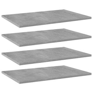 vidaXL Bookshelf Boards 4 pcs Concrete Grey 60x40x1.5 cm Engineered Wood